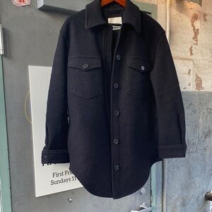 Wilfred Black Button-Up Wool Shacket
